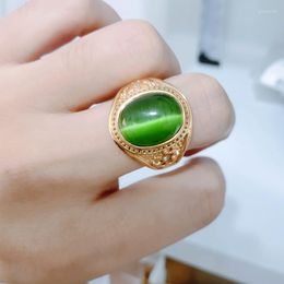 Cluster Rings Brand Men And Women Luxury Female Green Stone Ring Simple Design Style Of Atmosphere Valentine Weird Gifts For Ladies