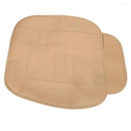 Car Seat Covers Universal Front Cover Full Surround Breathable PU Leather Pad Mat Chair Cushion Protector Beige