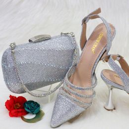 Dress Shoes Doershow Charming And Bag Matching Set With Silver Selling Women Italian For Party Wedding! HGB1-6