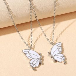 Pendant Necklaces 1 Pair Korean Butterfly Necklace For Women Girls Silver Gold Colour Butterflies Choker Jewellery Gift