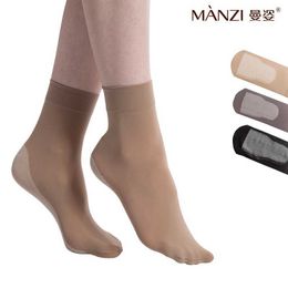 Socks Hosiery Women 100D Velvet Short Socks Bamboo Coal Fiber Anti-slip Sole Antibacterial Anti-Odor Thick Nylon Silk Socks Spring Summer P230511