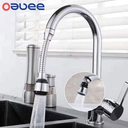 Kitchen Faucets Oauee 360 Degree Swivel Aerator Adjustable Dual Mode Sprayer Filter Diffuser Water Saving Nozzle Connector 230510