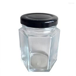 Storage Bottles ! Bulk 12PC Packed 4oz(110ml) Hexagon Glass Jam Jelly Honey Jars USD25.20/lots