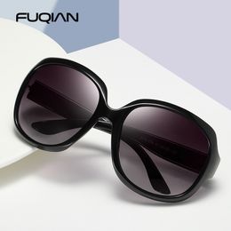 Sunglasses FUQIAN Brand Design Elegant Polarised Oversized Round Sunglasses Women Simple Fashion Big Plastic Ladies Sun Glasses UV400 230511