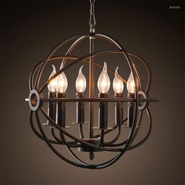 Pendant Lamps Vintage Chandelier Lighting Black Candle Chandeliers Industrial Hanging Light For Home El Living Dining Room