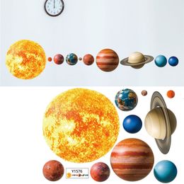 Party Decoration Solar System Planet Personality Wall Stickers Home Living Room Bedroom Background Decorative 230510