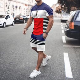 Men's Tracksuits Summer Tracksuit For Men 2 Piece T-ShirtShorts Casual Stylish Sweatsuit Set Fashion Outfits Jogging Suit Oversized Clothing 230511