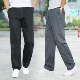 Men's Pants Men S Casual Fitness Straight Long Cotton Chino Trousers Plus Size 2023 Summer Grey Navy Black Business Slacks Loose