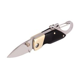 Tactical Hunting knife Wood handle stainless steel Folding Blade Outdoor Survival Utility knife multifunction Keychain Knife