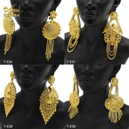 Dangle Earrings ANIID Dubai Large Golden With Tassels Woman Nigerian African Gold Plated Big Earring Party Gift Ethiopian Jewelry