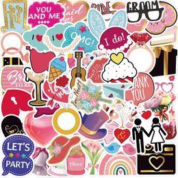 52PCS Wedding Party Decoration Graffiti Stickers for DIY Luggage Laptop Skateboard Motorcycle Bicycle Stickers TT212