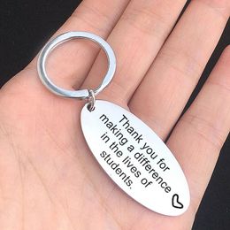 Keychains 1pc Teacher Keychain Engraved Thank You For Making A Difference In The Lives Of Students Keyring Jewellery Teacher's Day