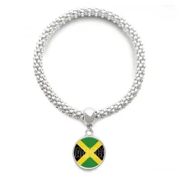 Link Bracelets Jamaica Country Flag Name Sliver Bracelet Pendant Jewelry Chain Adjustable Bangle