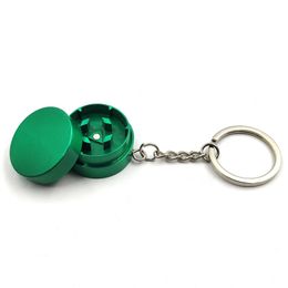 30MM Colourful Smoking Zinc Alloy Dry Herb Tobacco Grind Spice Miller Grinder Crusher Grinding Chopped Hand Muller Portable KeyRing Handpipes Cigarette Holder