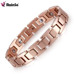 Chain Rainso 99999% Pure Germanium Korea Bracelet for Women Stainless Steel Health Magnetic Bio Energy Lover Jewellery 230511