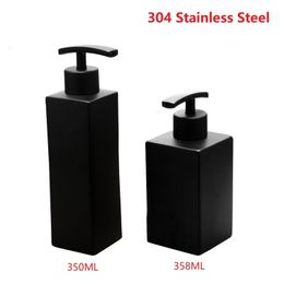 Liquid Soap Dispenser Matte Black Stainless Steel Kitchen s Bathroom Shampoo Lotion Bottle Hand Sanitizer For Kid 230510