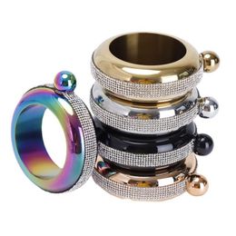 100ml bedazzle 304 Stainless Steel Bangle Hip Flask Bracelet Flask 3.5OZ Wine Whiskey Flasks Bracelet Alcohol Bottle Drinkware For Lady