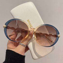 Sunglasses Vintage Round Frame Sunglasses Gradient Colourful Trendy Fashion Women Female Eyewear Brand Designer Shades for Ladies 230511