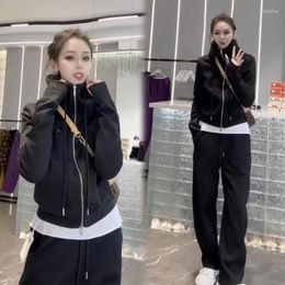 Running Sets Cotton Women Sportswear Tracksuit Outfits Korean Style Hoodie Jacket Pant Jogger Fitness Workout Casual Set Sport Suit