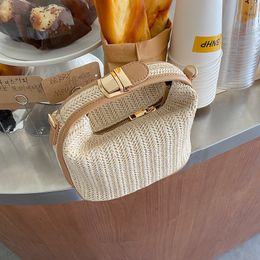 Evening Bags Vento Marea Straw Crossbody Bag For Women Bohemian Small Knitting Summer Purse And Handbag Vacational Bucket Beach 230510