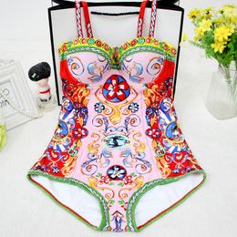 Swimwear Korean Style Sexy Thong Retro One Piece High Waist Swimsuit Monokini Designer Swimwear Women Bikini Brazilian Bath Suit bikini