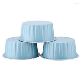 Baking Tools 100Pcs 5Oz 125Ml Disposable Cake Cups Muffin Liners With Lids Aluminium Foil Cupcake Cups-Blue