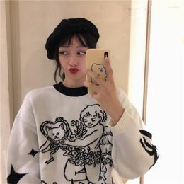 Women's Sweaters Harajuku Japanese Pullover Long-sleeved Knitted Korean Jumpers Cardigan Jacket Clothes Size Vero Vintage Top