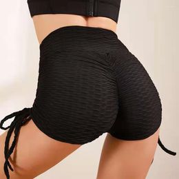 Active Shorts Sports Tight Yoga High Waist Hip Lift Pants Women's Plus Size Solid Color Fitness Bubble Women
