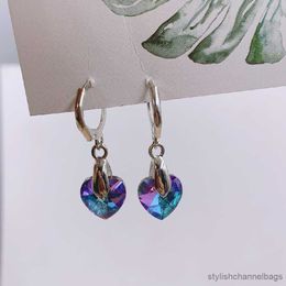 Stud New Fashion Crystal Love Heart Pendant Drop Dangle Earrings Jewellery For Cool Women Girl Friendship Gifts