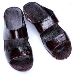 Dress Shoes Women Slippers Sandals Summer Low Heel Lac Soft Skin Leather Gladiator