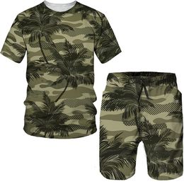 Men's Tracksuits Street Style 3D Graffiti Printed T-shirt Suit Summer Men/Women Tracksuit/Camouflage Top/Shorts Brand Fashion Men's Clothing Sets 230511