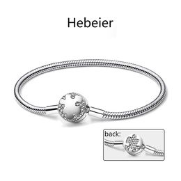 Hebeier New Sparkle Puzzle Classic 925 Sterling Silver Snake Bone Bracelet Suitable For Charm Bead Pendant Diy Fine Jewelry Gift