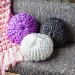 Pillow Handmade Chunky Wool Chair King Size Knit Knot Throw Super Big Bulky Arm Knitting Sofa