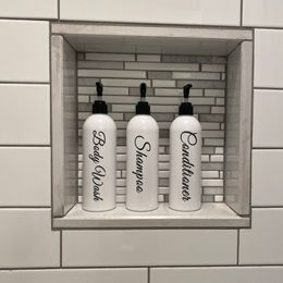 Liquid Soap Dispenser Refillable Shampoo Conditioner Body Wash Pump for Shower Wall Bottles Despenser Set with Waterproof Label 230510