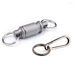 Keychains Titanium Quick Release Keychain Detachable Key Ring Pull Apart Holder Accessory 360-Degree Rotation