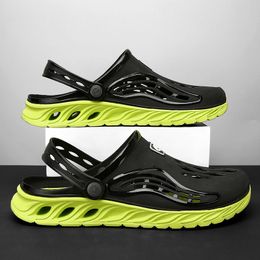 Sandals Clogs Men Shoe Summer Fang Man Hoof Thongs Stamp Garden Beach Black Slippers For s Shoes Big Size 230510