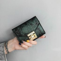 Wallets LISM Lady Bags 2023 Wallet Women Short European And American Retro Lock Wild Card Package Coin Purse