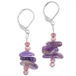Dangle Earrings Natural Amethyst Crystal Stone Drop Earring Minerals Chips Healing Elegant Women Jewellery Sweet Girls Gift
