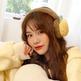 Berets Cute Earmuffs Winter Warm Outdoor Ear Covers Headband Fur Earwarm Strawberry Kids Fruits KawaiiBerets