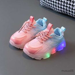 Athletic Outdoor Children LED Shoes with Lighting Kids Casual Soft Sole Baby Glowing Boys Girls Luminous Sprots Sneakers Size 21-30