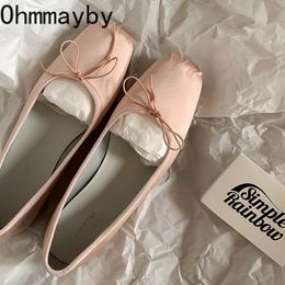 Dress Shoes Spring Bowtie Ballet Shoes Fashion Shallow Slip On Women Flat Loafers Shoes Ladies Casual Outdoor Ballerina Shoe 230511