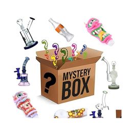 Smoking Pipes In Stock Mystery Box Surprise Blined Mti Styles Hookahs Bangers Water Glass Bong Accessories Perc Percolator Oil Rig D Dhwo3