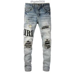 Мужские джинсы 2022 Новые прибытия Amirs Mens Luxury Denim Jeans Holes Blous