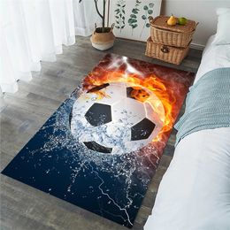 Carpets CLOOCL Football Carpets Fashion Brand Ice Fire Soccer 3D Printed Carpets for Living Room Bedroom Rugs Anti-slip Bath Mat 5 Size 230511