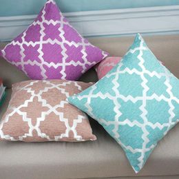 Pillow Case Pillowcase 2pcs 45x45 Geometric Printed Candy Colour Linen Texture Luxury Cushion Covers Home Decorative For Sofa 18 Inches Daily