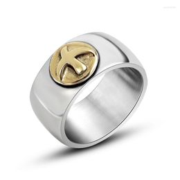 Cluster Rings S7 Source Manufacturer's Spot Titanium Steel Wide Faced Golden Bird Ring Simple Retro Personality Men's SA933