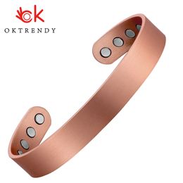 Charm Bracelets Magnetic Bracelet Copper Classic Style Cuff Adjustable Bangles Femme Health Arthritis Healing for Men 8 magnets 230511