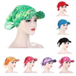 Ball Caps Candy Cotton Colours Sun Cap Bandana Hedging Caps Sports Printed Women Men Hats With Brim Hooded Scarf Western Style Headpiece 230511