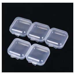 Hearing Protection 5Pcs Empty Plastic Clear Mini Square Small Boxes Jewellery Ear Plugs Container Nail Art Colorf Decor Diamond Storag Dhkat