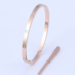 A Classic designer bracelet for men chain bracelets womens Jewellery rose gold silver Plated zircon Stainless Steel bangle designers gifts wholesale 4MM